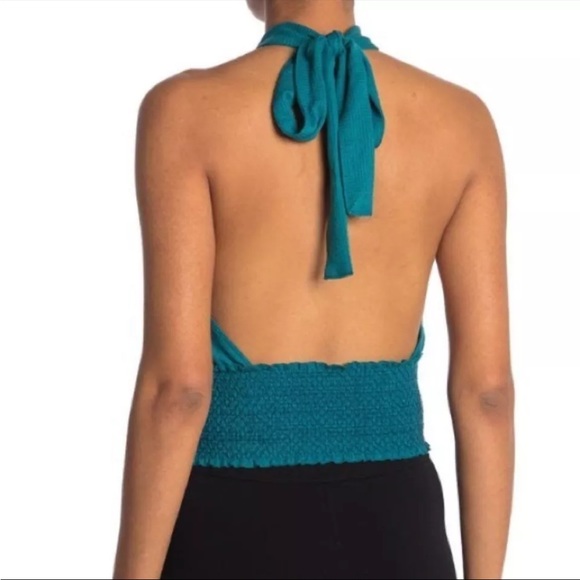 NWT Free People Green Beverley Halter Top - Picture 2 of 10